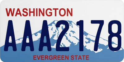 WA license plate AAA2178