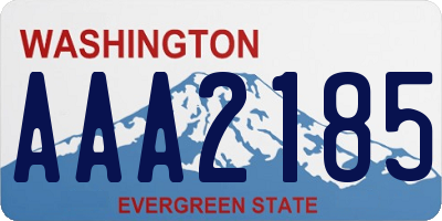 WA license plate AAA2185