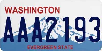 WA license plate AAA2193