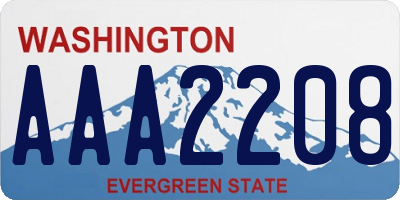 WA license plate AAA2208