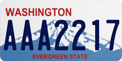 WA license plate AAA2217