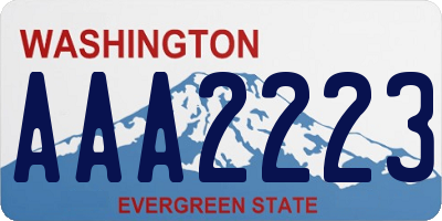 WA license plate AAA2223
