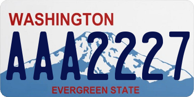 WA license plate AAA2227