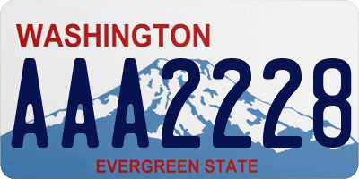 WA license plate AAA2228