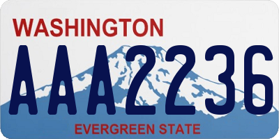 WA license plate AAA2236