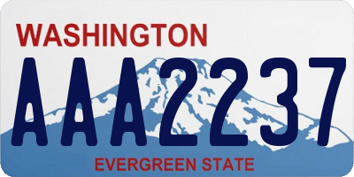 WA license plate AAA2237