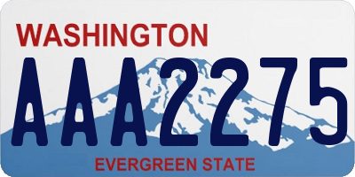 WA license plate AAA2275