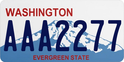 WA license plate AAA2277