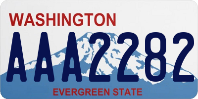 WA license plate AAA2282