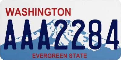 WA license plate AAA2284