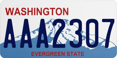 WA license plate AAA2307