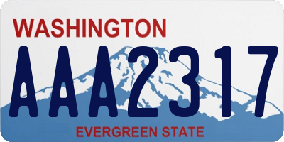WA license plate AAA2317