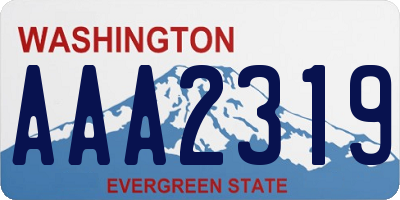 WA license plate AAA2319