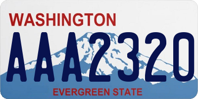 WA license plate AAA2320
