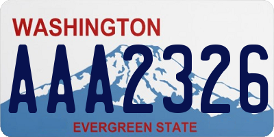WA license plate AAA2326