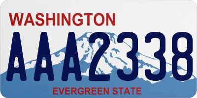 WA license plate AAA2338
