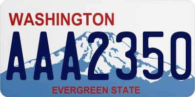 WA license plate AAA2350