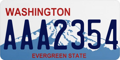 WA license plate AAA2354