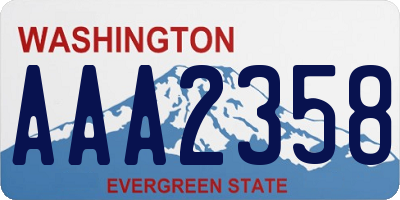 WA license plate AAA2358