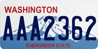 WA license plate AAA2362