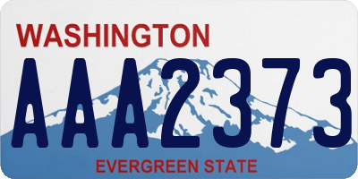 WA license plate AAA2373