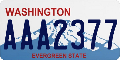 WA license plate AAA2377