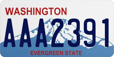 WA license plate AAA2391
