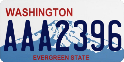 WA license plate AAA2396