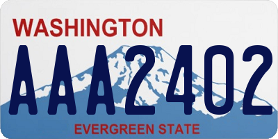 WA license plate AAA2402