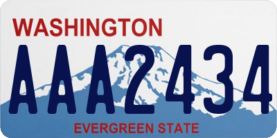 WA license plate AAA2434
