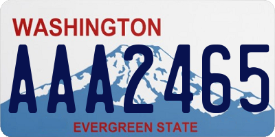 WA license plate AAA2465