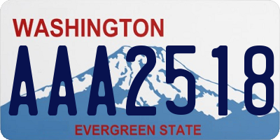 WA license plate AAA2518