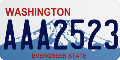 WA license plate AAA2523