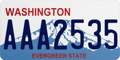 WA license plate AAA2535