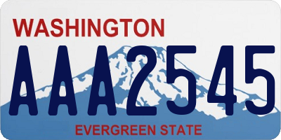 WA license plate AAA2545
