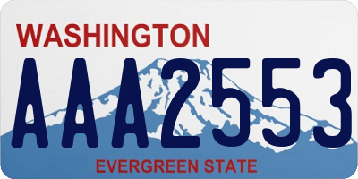 WA license plate AAA2553