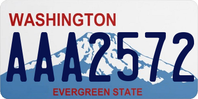WA license plate AAA2572