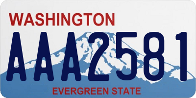 WA license plate AAA2581
