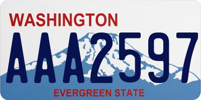 WA license plate AAA2597
