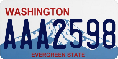 WA license plate AAA2598