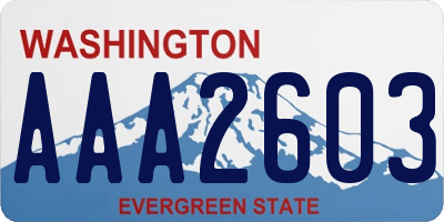 WA license plate AAA2603