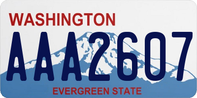 WA license plate AAA2607