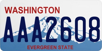 WA license plate AAA2608
