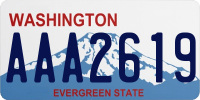 WA license plate AAA2619
