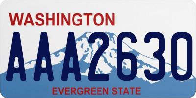 WA license plate AAA2630