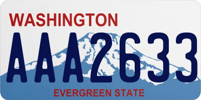 WA license plate AAA2633