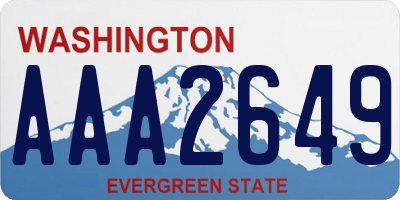 WA license plate AAA2649