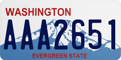 WA license plate AAA2651