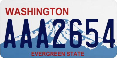 WA license plate AAA2654