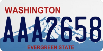 WA license plate AAA2658